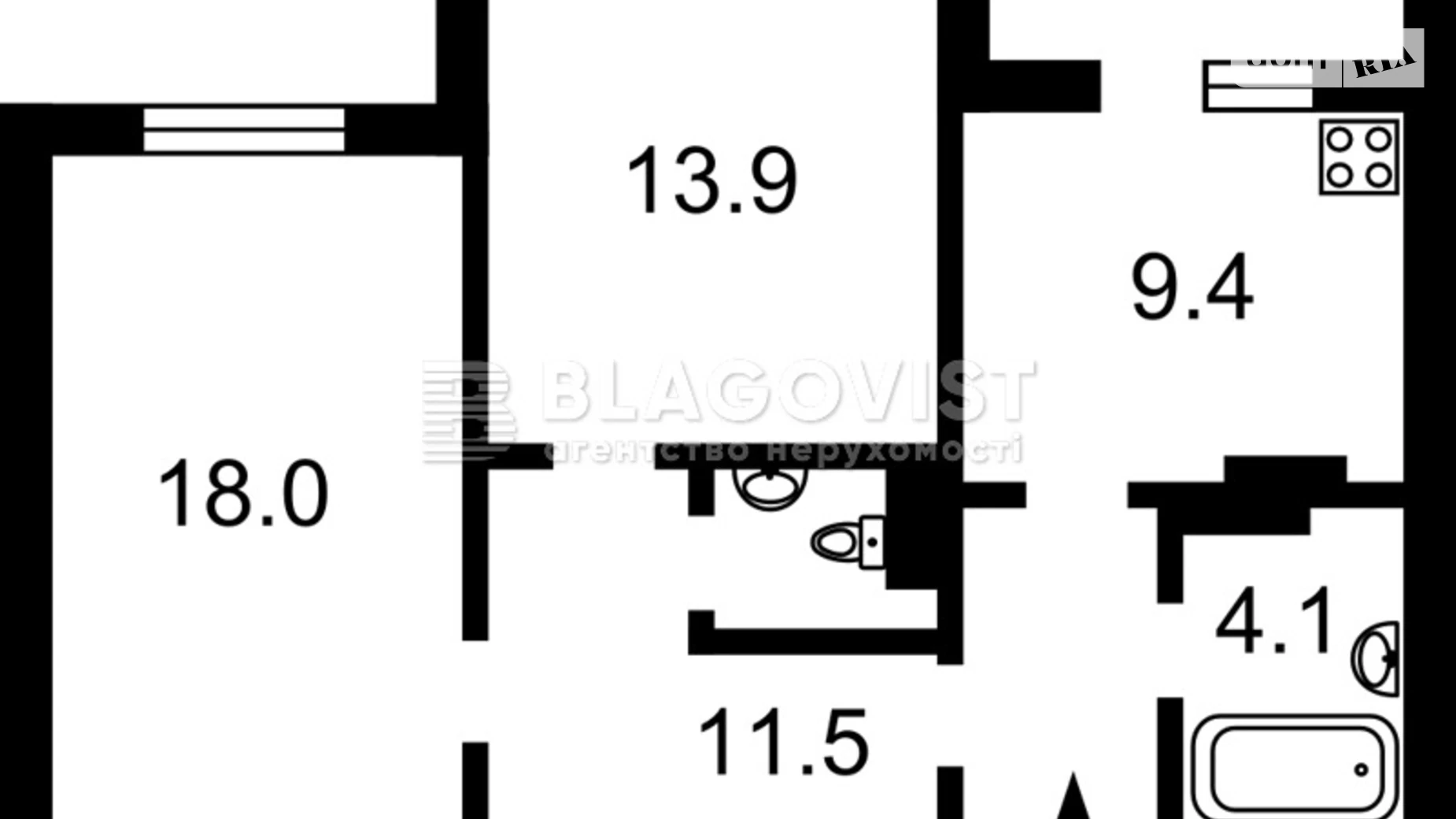 Продается 2-комнатная квартира 64 кв. м в Киеве, ул. Бориса Гмыри, 14Б