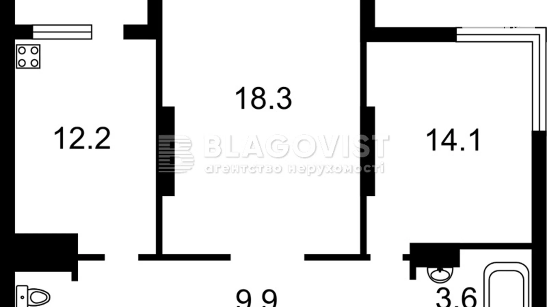 Продается 2-комнатная квартира 65 кв. м в Киеве, ул. Чавдар Елизаветы, 18