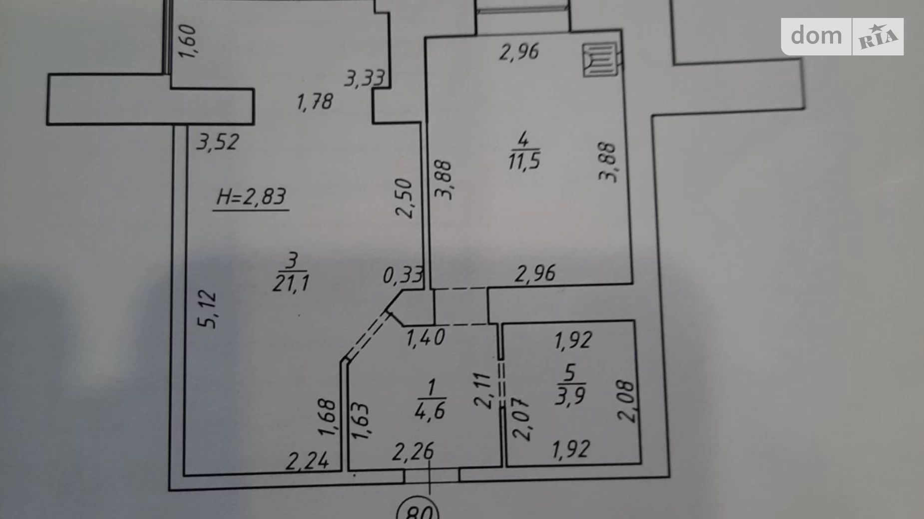 Продается 1-комнатная квартира 41.1 кв. м в Сумах, ул. Харьковская, 6/4