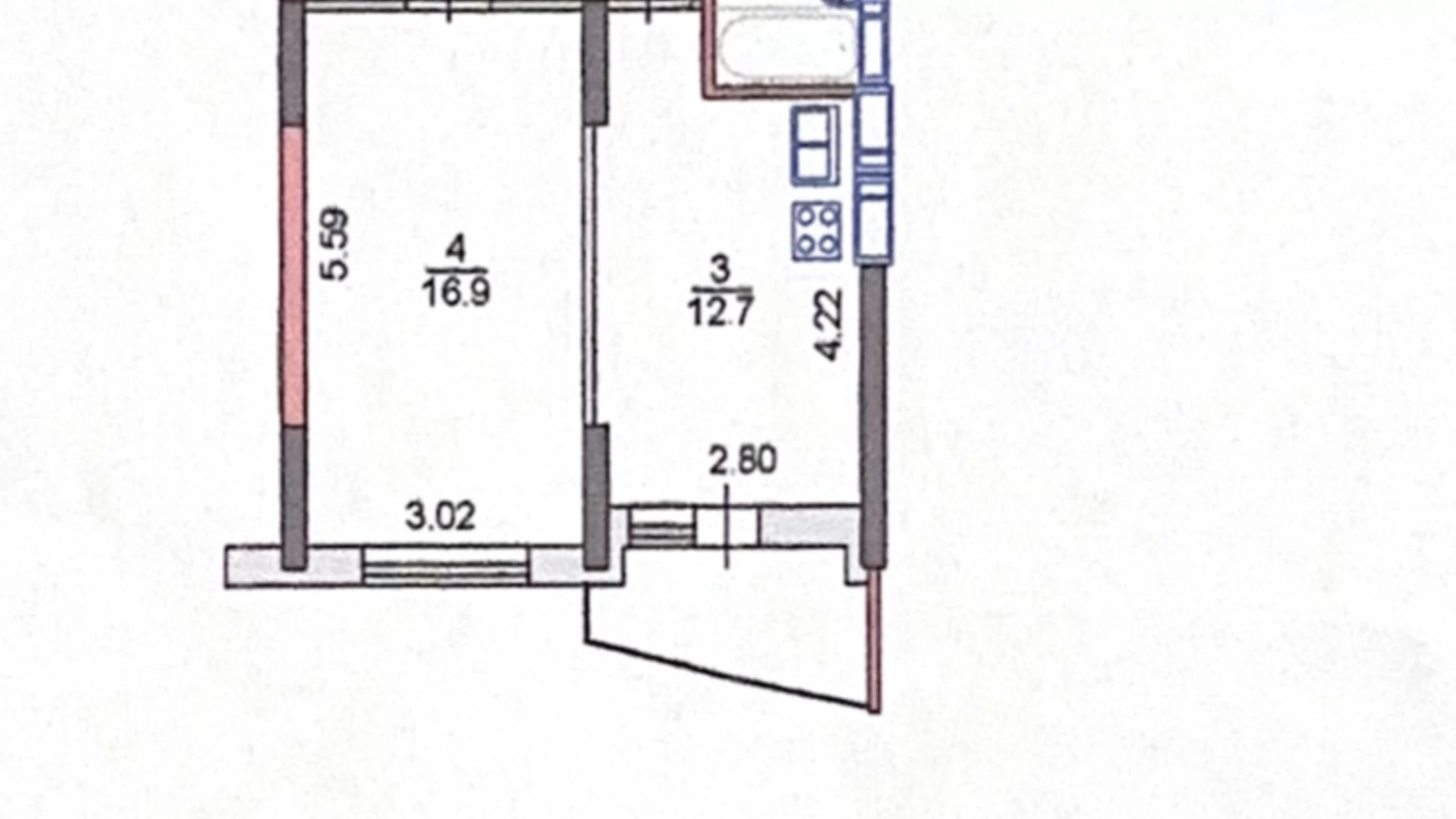 Продается 1-комнатная квартира 41.1 кв. м в Киеве, ул. Кадетский Гай, 10