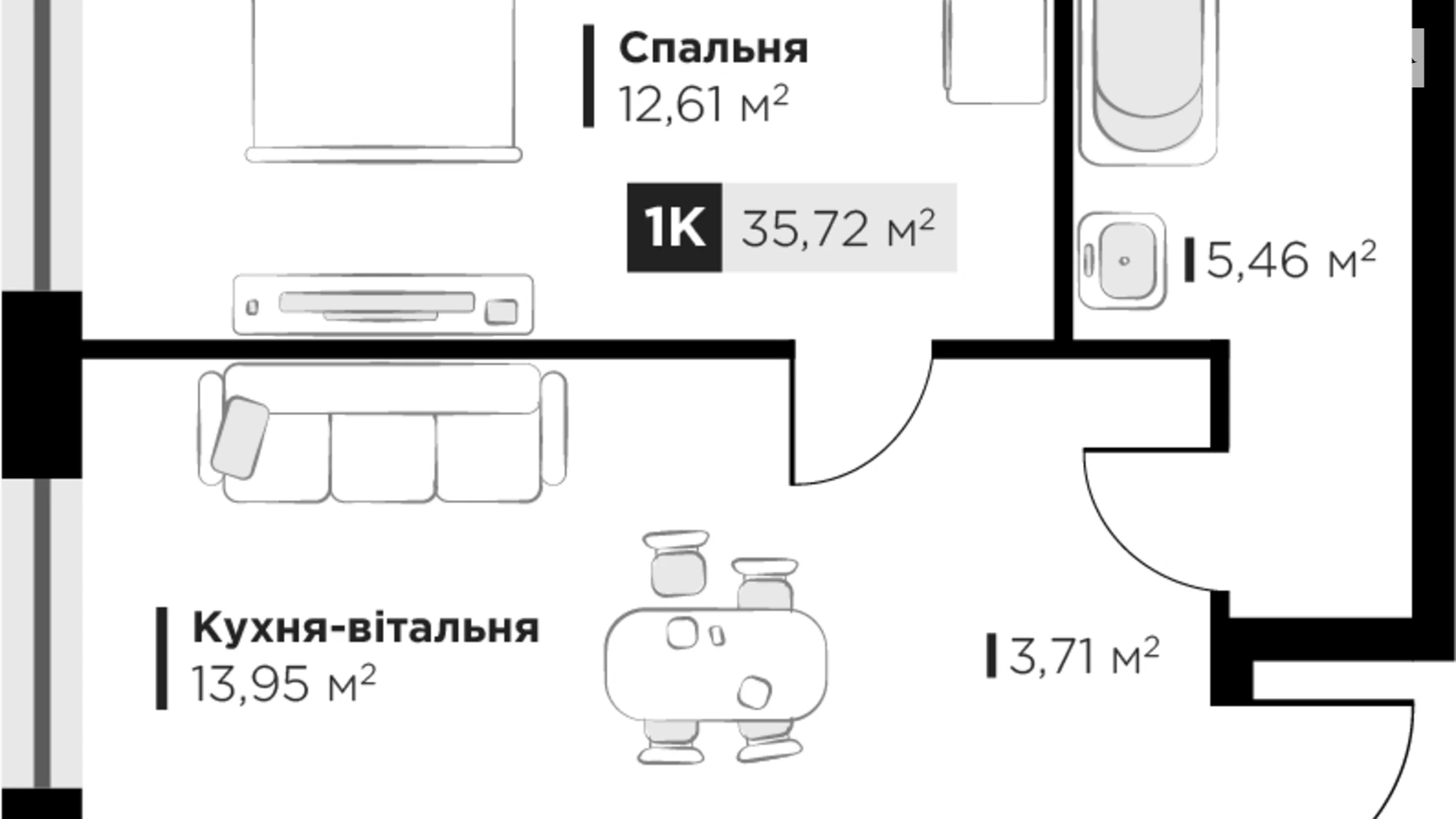 Продается 1-комнатная квартира 36 кв. м в Львове, ул. Филиппа Орлика