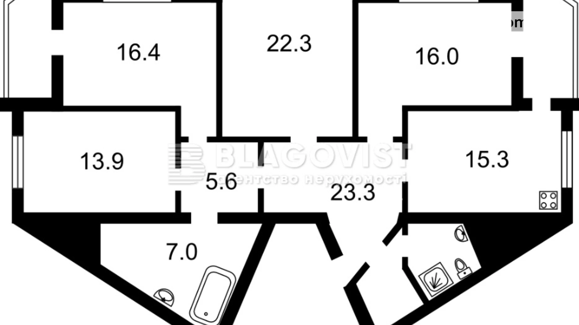 Продается 3-комнатная квартира 122 кв. м в Киеве, ул. Вишняковская, 13