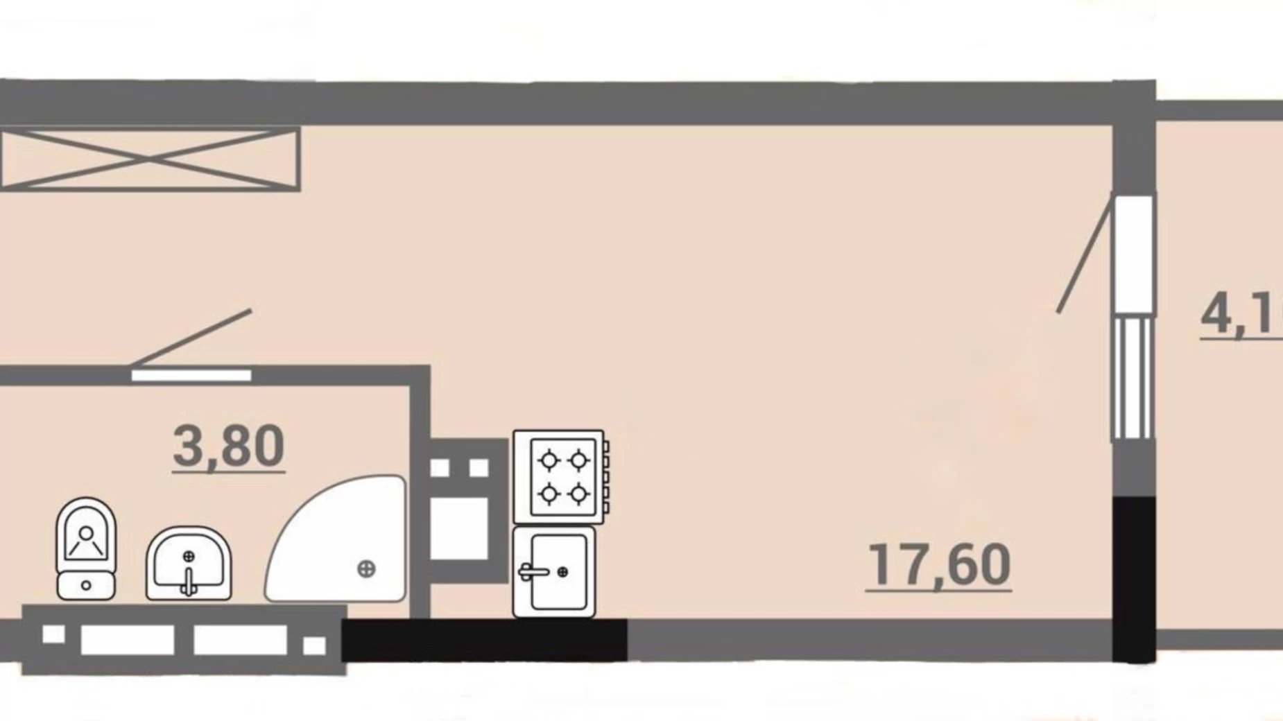 Продается 1-комнатная квартира 25.5 кв. м в Одессе, ул. Пишоновская, 22