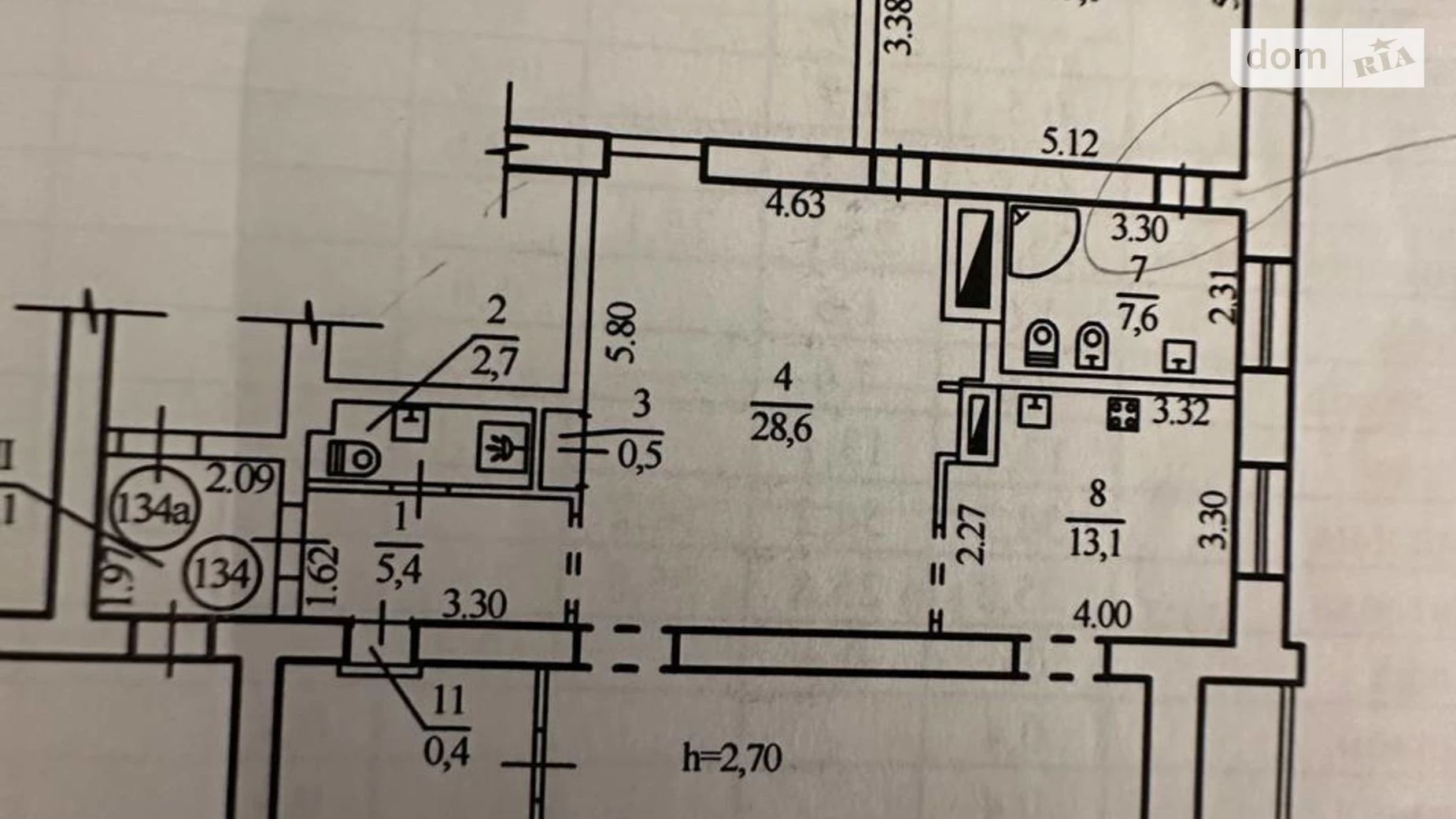 Продается 3-комнатная квартира 168 кв. м в Днепре, ул. Дмитрия Кедрина, 66