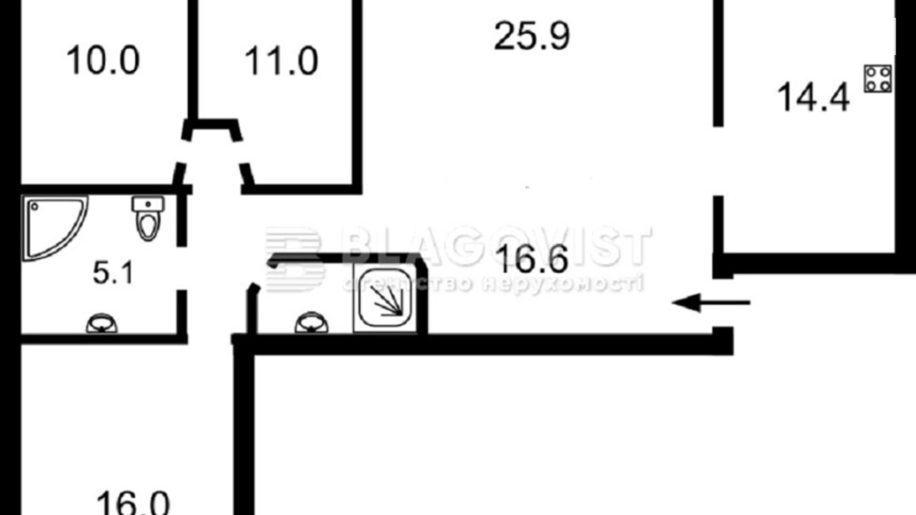 Продается 4-комнатная квартира 105 кв. м в Киеве, ул. Никольско-Слободская, 4В