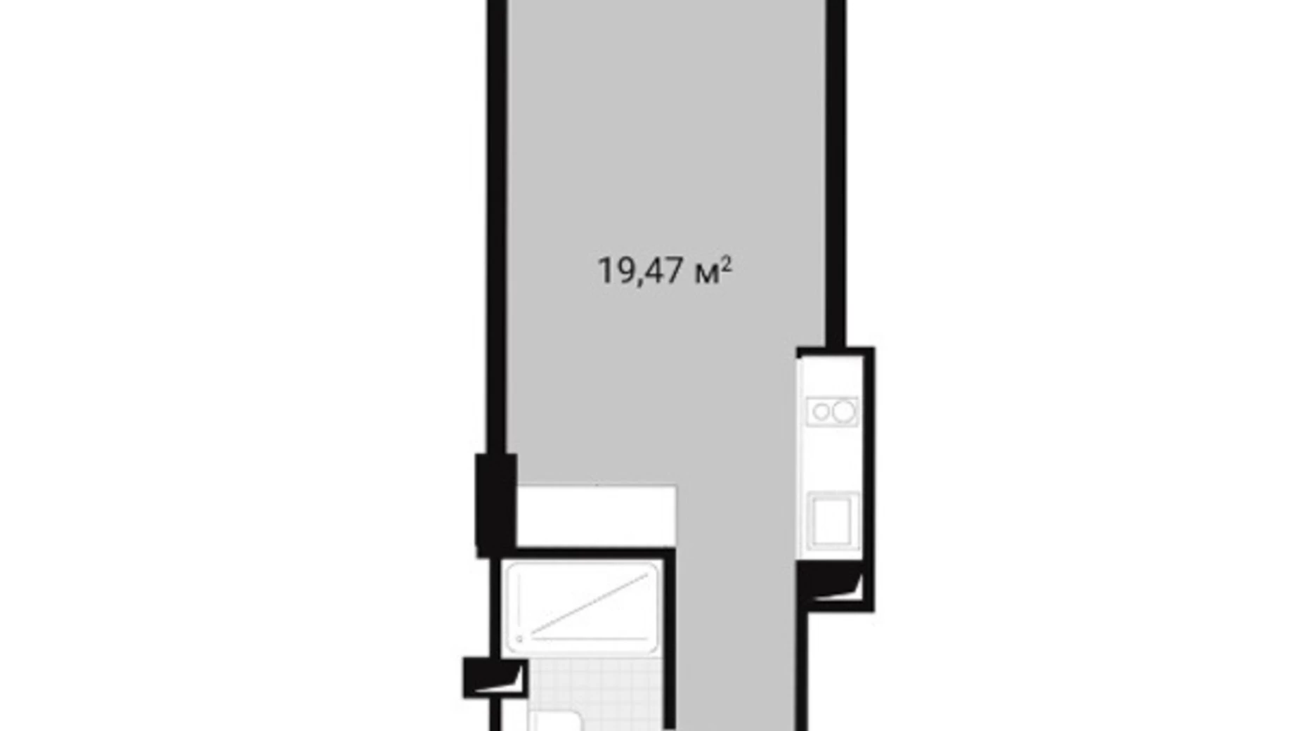 Продается 1-комнатная квартира 32.61 кв. м в Поляниця, уроч. Вишни - фото 3