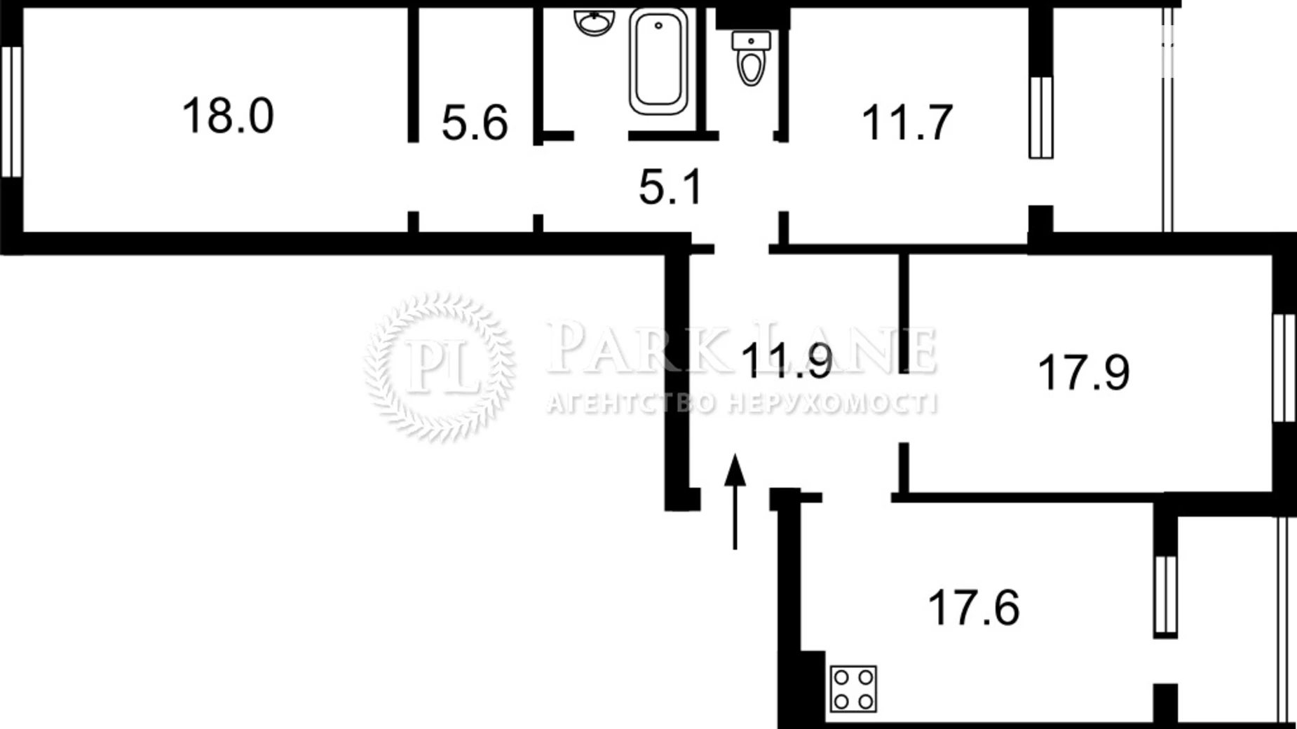 Продается 3-комнатная квартира 102 кв. м в Киеве, ул. Ревуцкого, 54