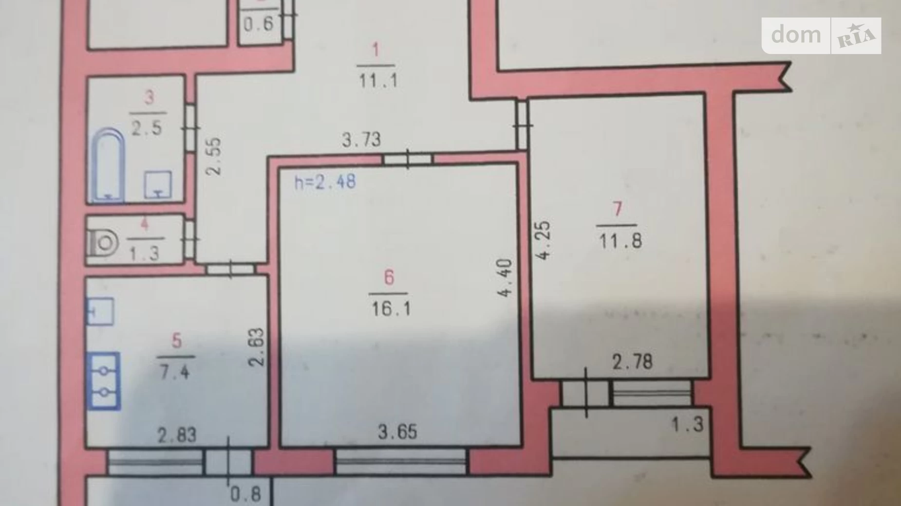 Продается 2-комнатная квартира 53 кв. м в Хмельницком, ул. Александра Кушнирука(Гастелло), 18 - фото 5