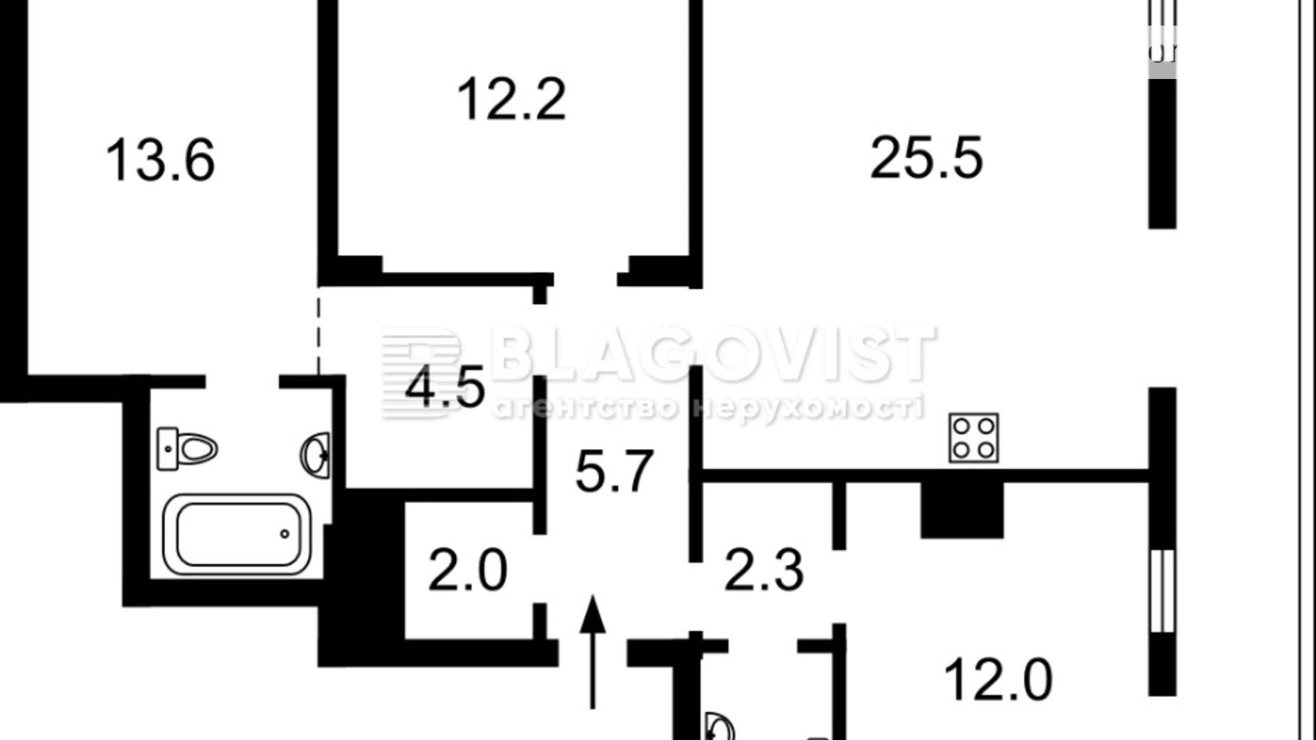 Продается 3-комнатная квартира 88 кв. м в Киеве, ул. Салютная, 2-1