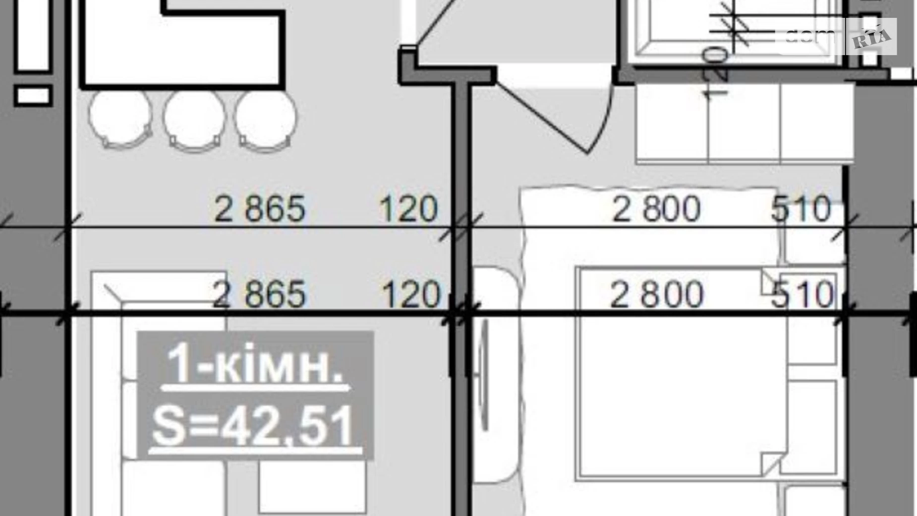 Продається 1-кімнатна квартира 42.5 кв. м у Івано-Франківську, вул. Національної Гвардії