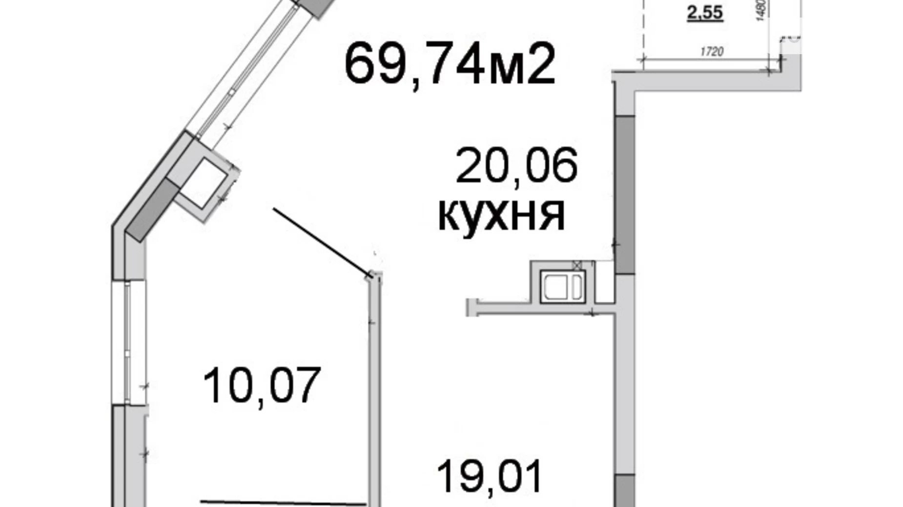 Продается 3-комнатная квартира 70 кв. м в Львове, ул. Величковского, 7А