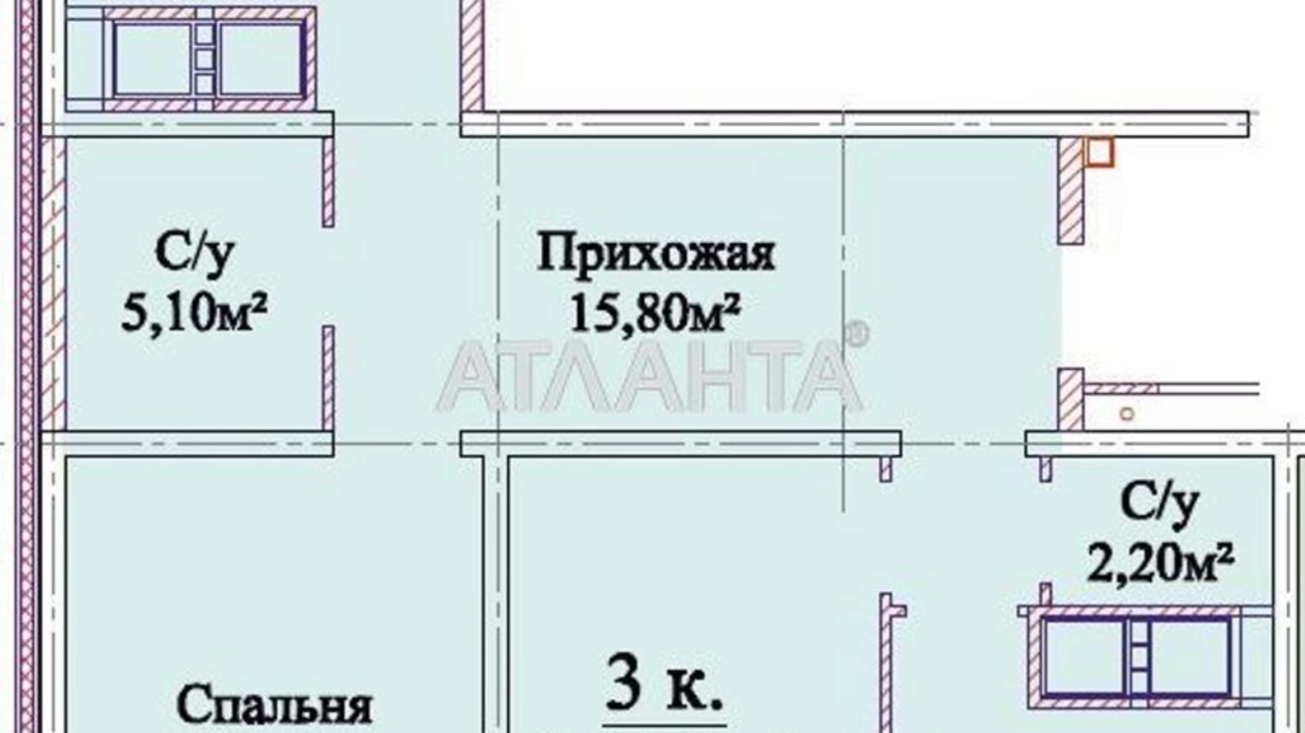 Продается 3-комнатная квартира 94.1 кв. м в Одессе