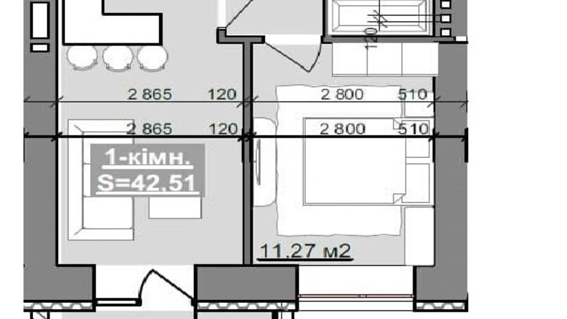 Продается 1-комнатная квартира 42.5 кв. м в Ивано-Франковске, ул. Национальной Гвардии