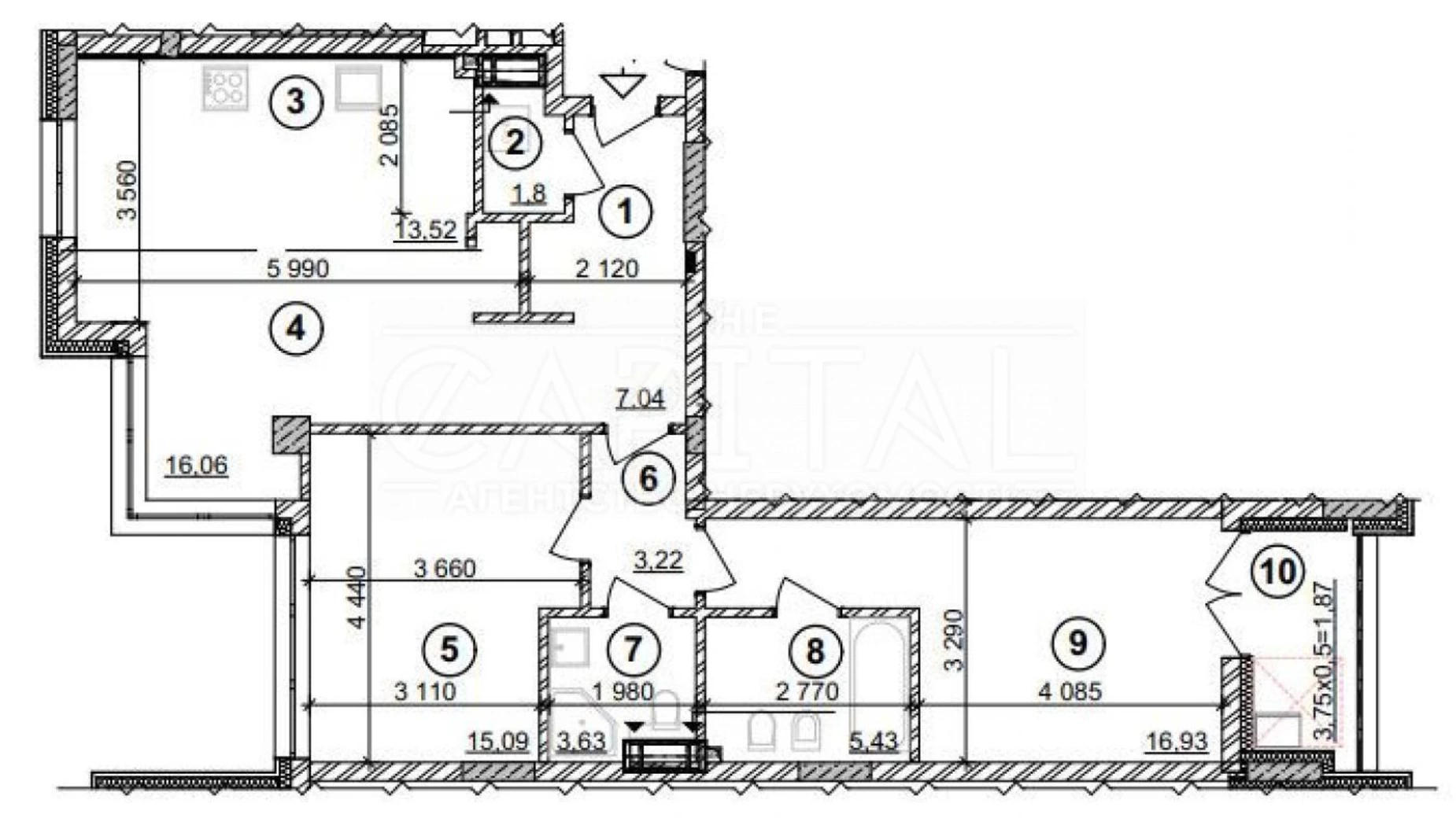 Продается 2-комнатная квартира 85 кв. м в Киеве