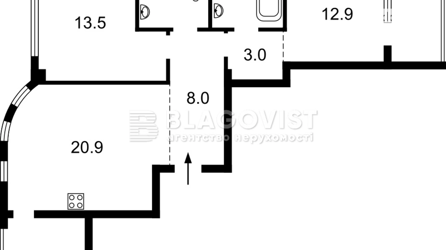 Продается 2-комнатная квартира 69 кв. м в Киеве, ул. Семьи Кистяковских, 6