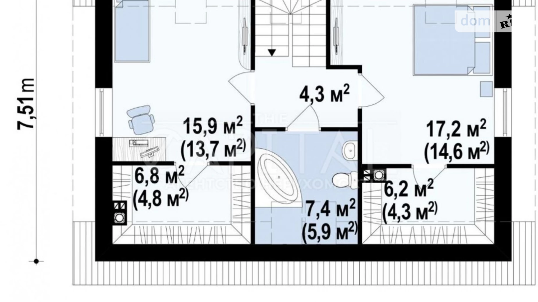 Продается дом на 2 этажа 132 кв. м с камином, цена: 124000 $ - фото 4