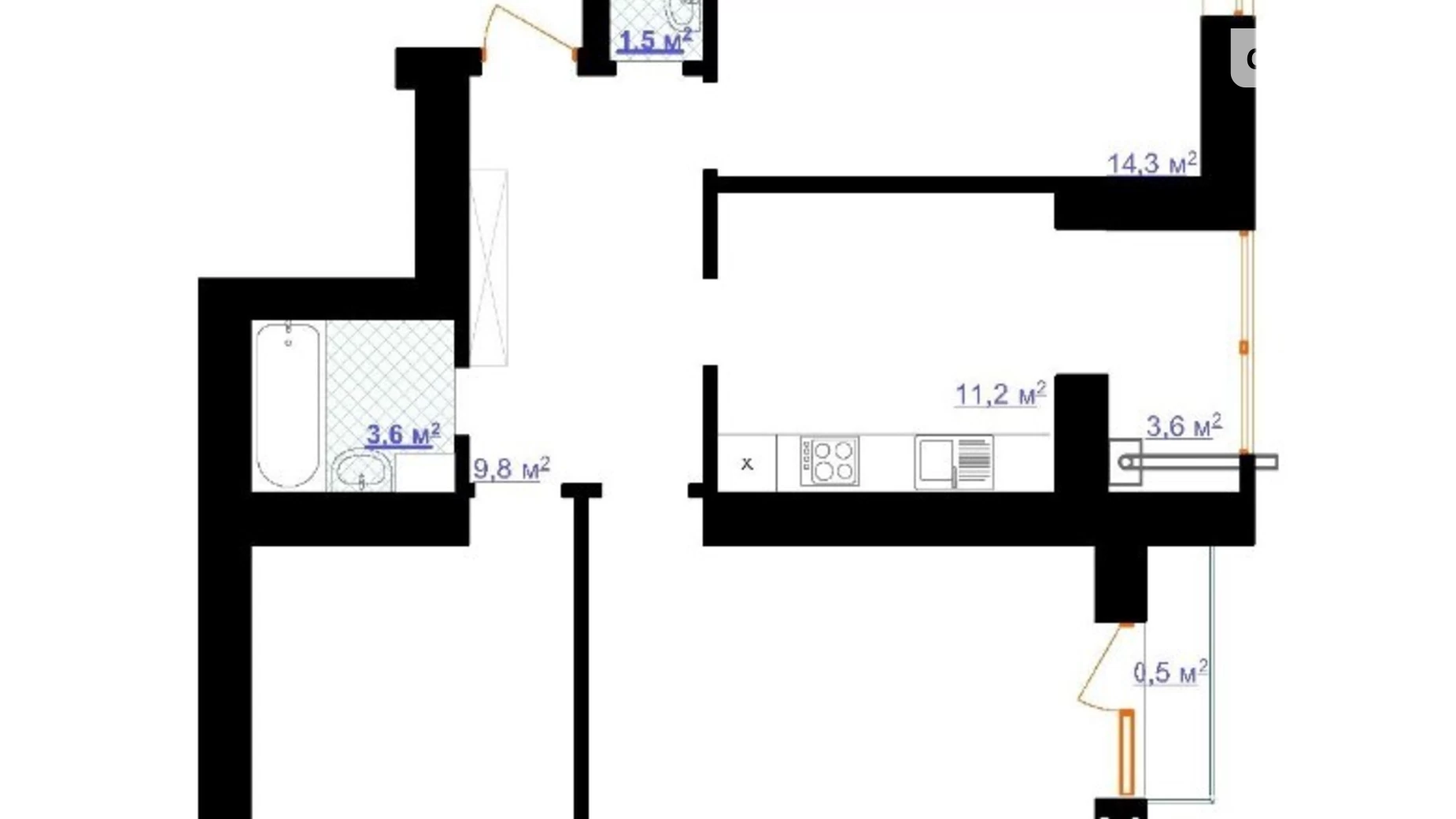 Продается 3-комнатная квартира 73 кв. м в Ивано-Франковске, ул. Отца Блавацкого