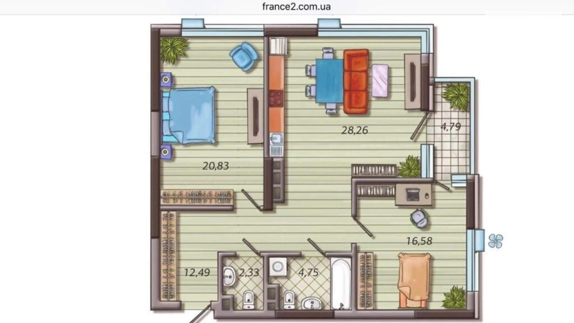 Продается 3-комнатная квартира 91 кв. м в Киеве, ул. Предславинская, 42А