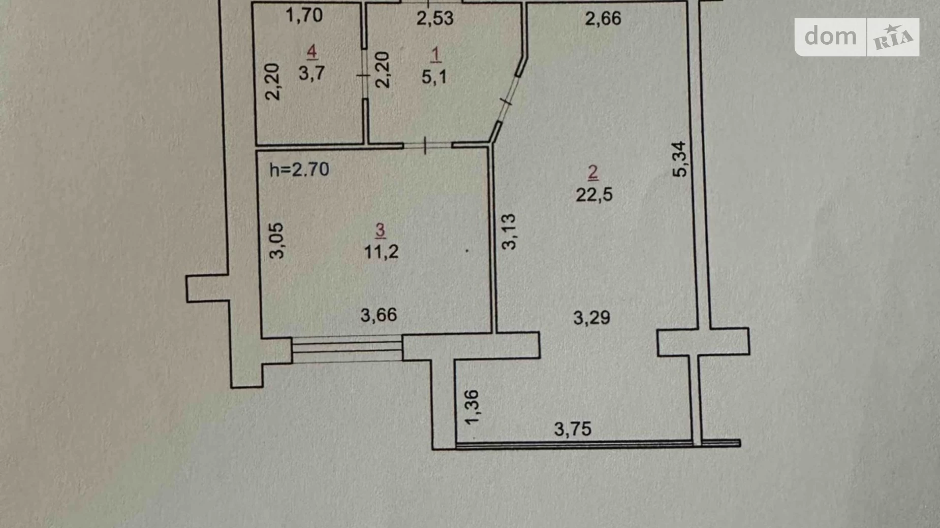 Продается 1-комнатная квартира 42 кв. м в Хмельницком