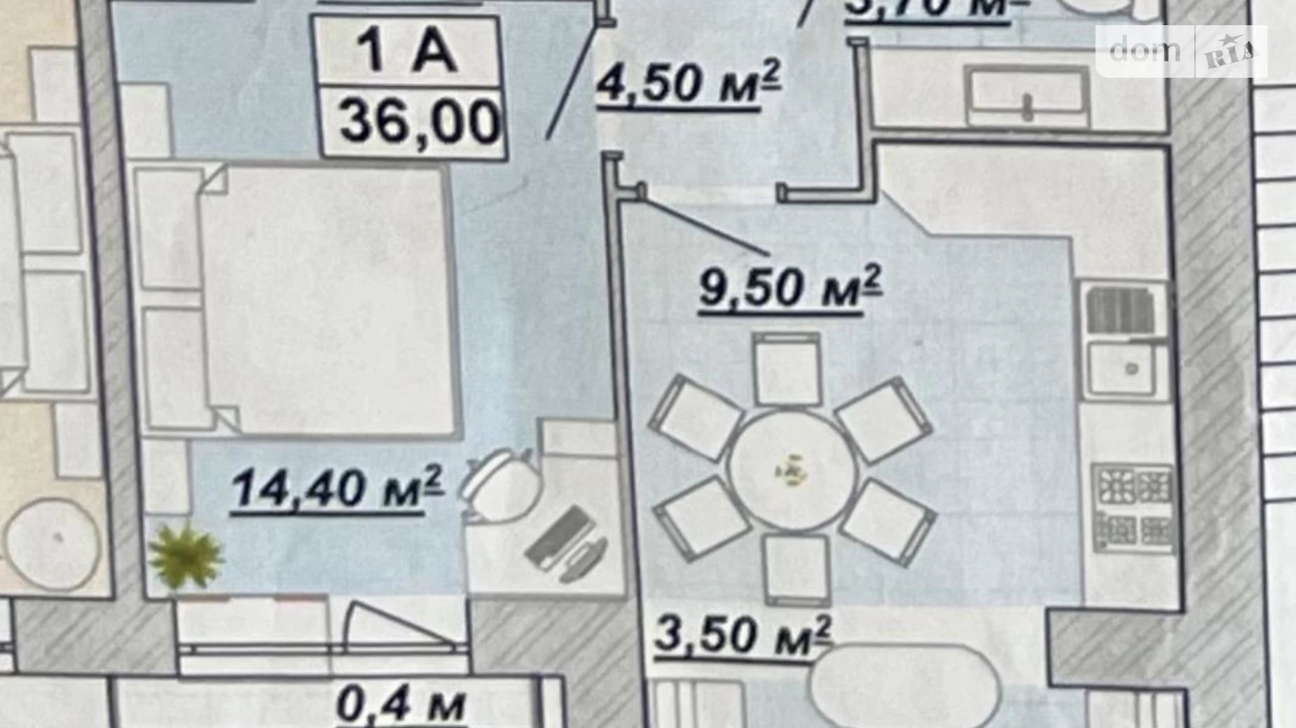 Продается 1-комнатная квартира 36 кв. м в Ивано-Франковске, ул. Княгинин, 44