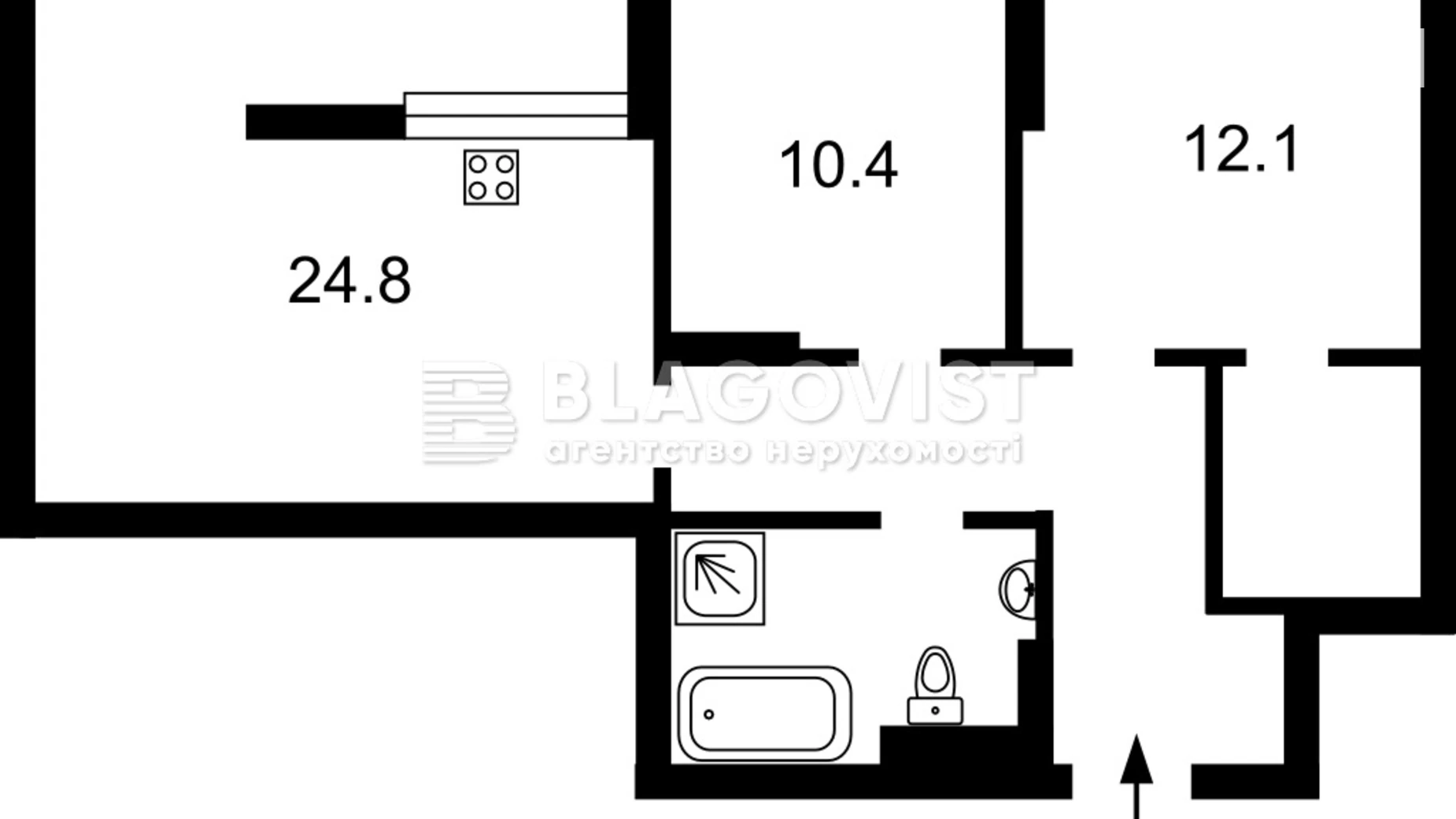 Продается 3-комнатная квартира 69 кв. м в Киеве, ул. Тираспольская, 58