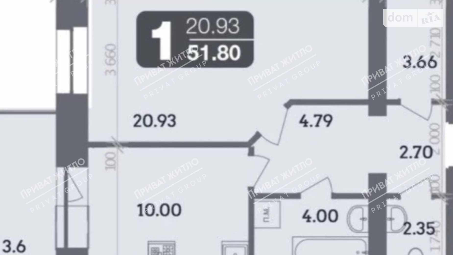 Продается 1-комнатная квартира 52 кв. м в Полтаве, ул. Великотырновская - фото 3