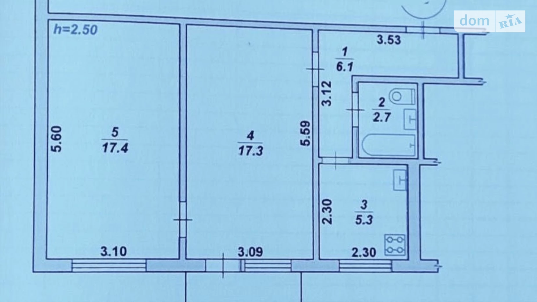 Продається 2-кімнатна квартира 49 кв. м у Житомирі, вул. Толстого Льва