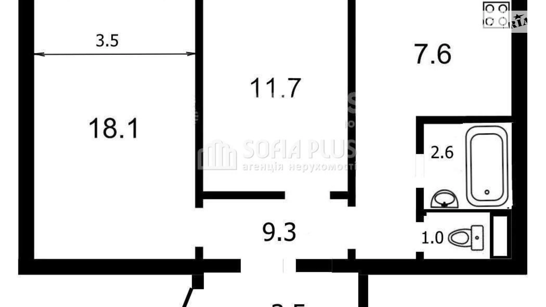 Продается 2-комнатная квартира 54 кв. м в Киеве, ул. Героев Днепра, 32