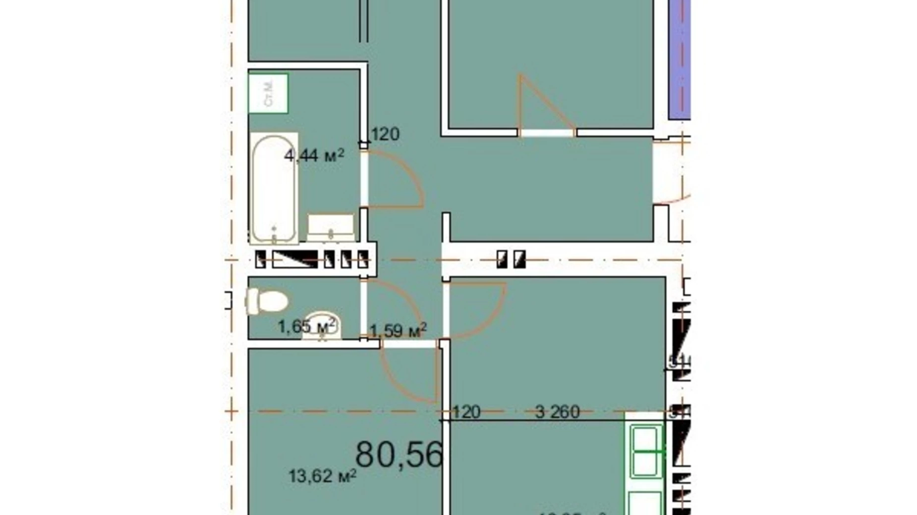 Продается 3-комнатная квартира 80.56 кв. м в Калуше, ул. Малицкой