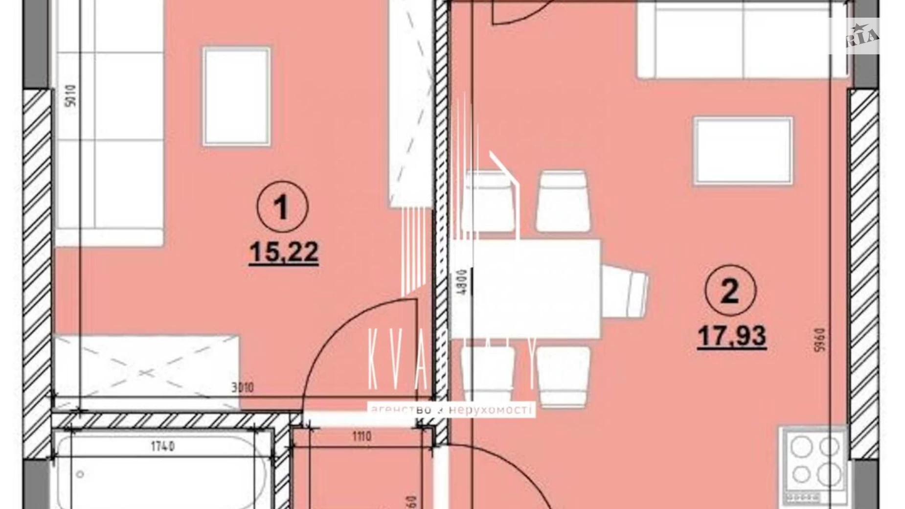 Продается 1-комнатная квартира 43.5 кв. м в Киеве, просп. Воздушных Сил(Воздухофлотский), 56