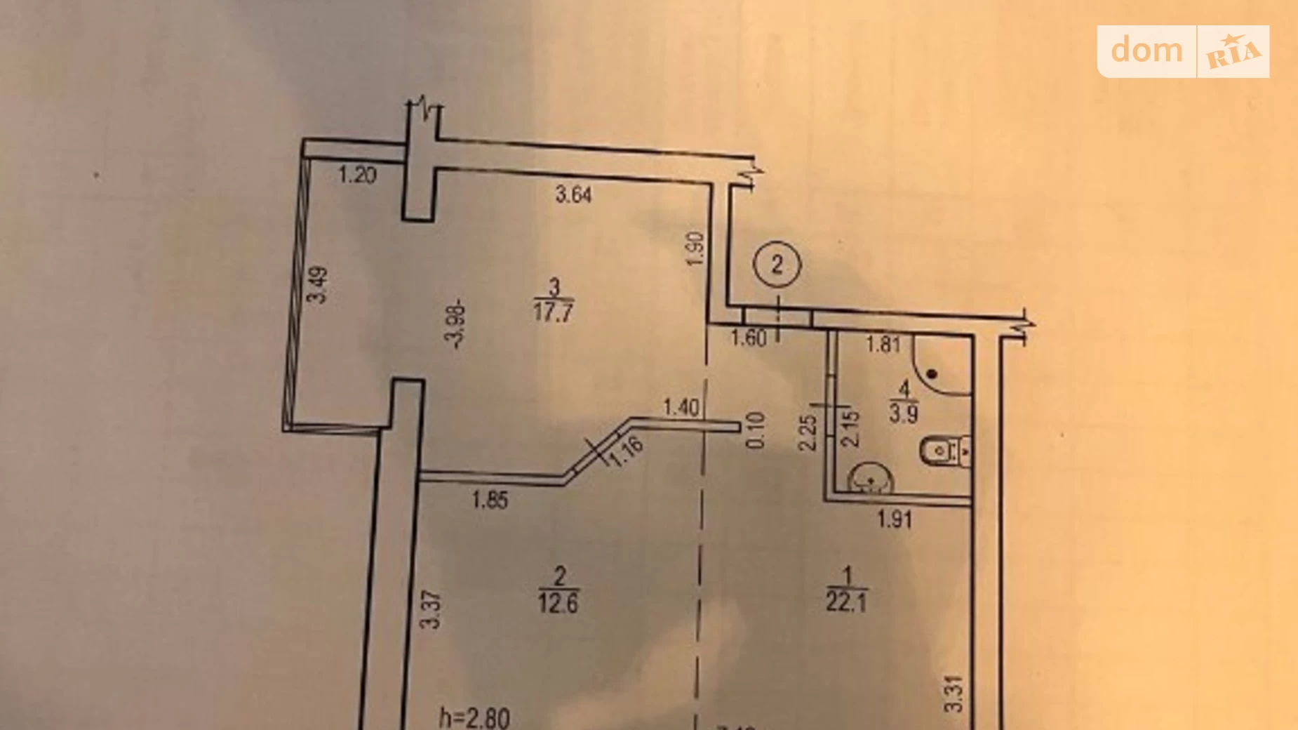 Продается 2-комнатная квартира 58 кв. м в Днепре, ул. Набережная Победы, 62А