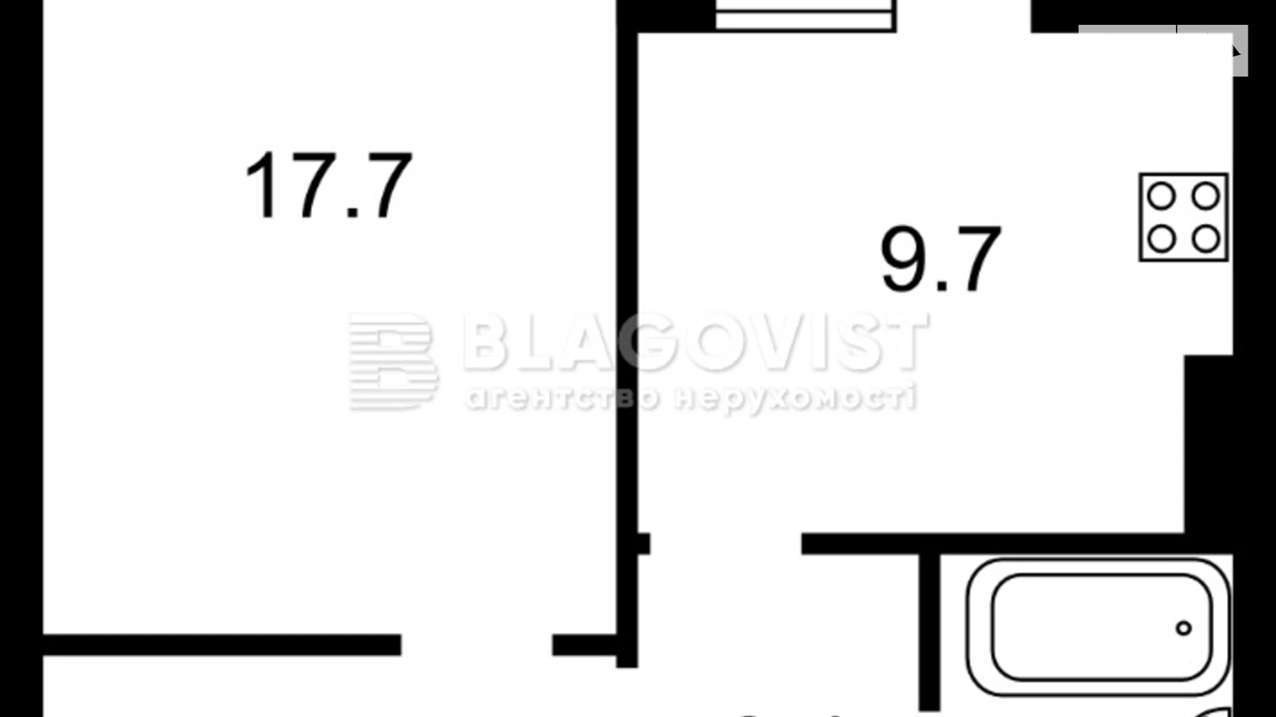 Продается 1-комнатная квартира 44 кв. м в Киеве, пер. Балтийский, 1