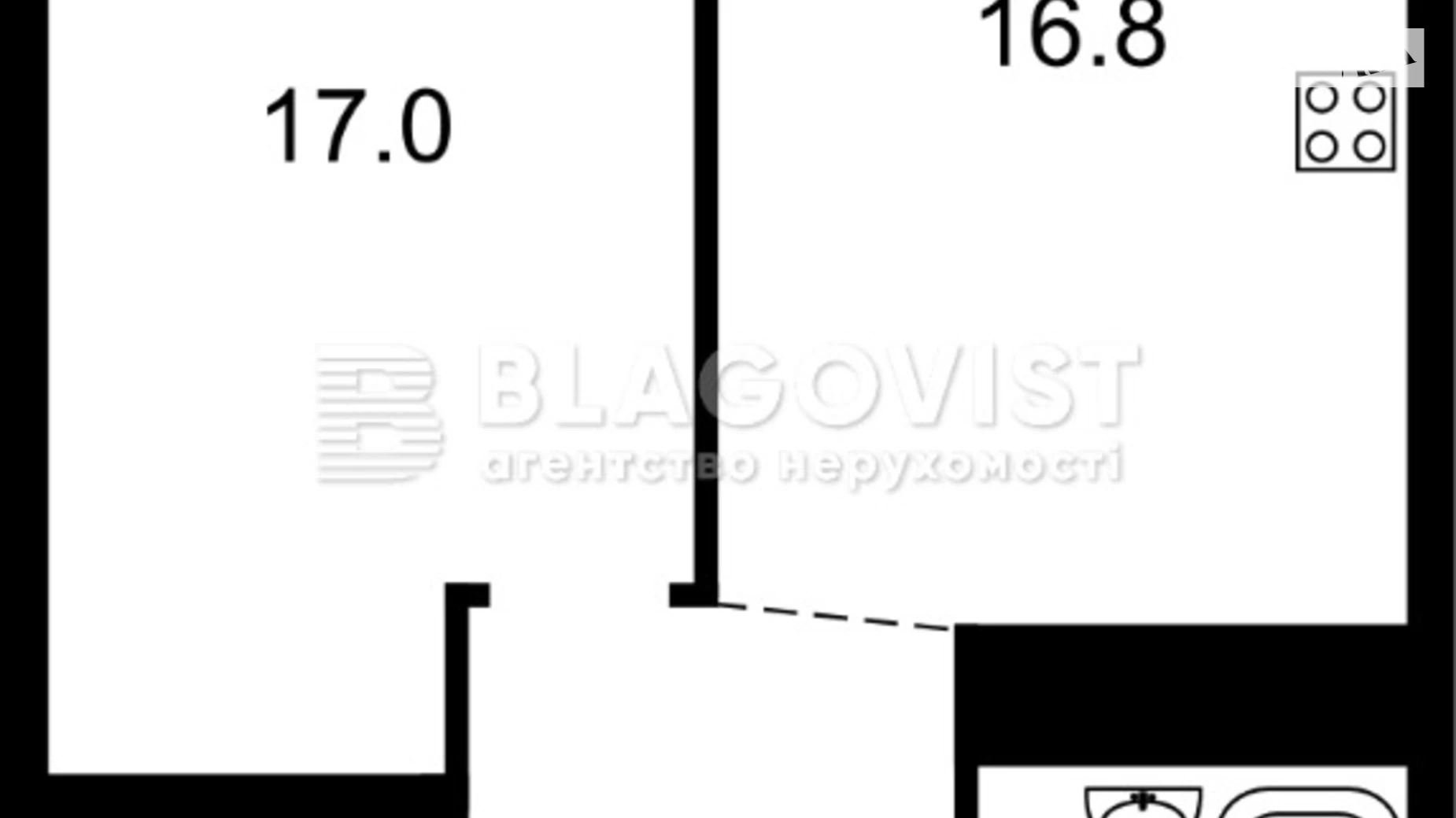 Продається 1-кімнатна квартира 44.5 кв. м у Києві, вул. Віктора Некрасова(Північно-Сирецька), 10