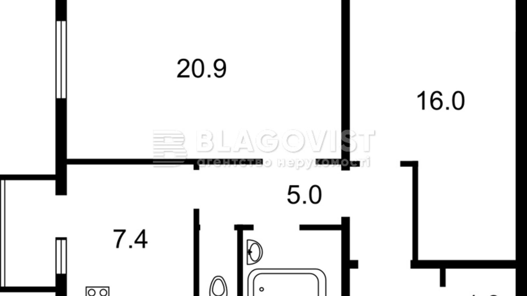 Продается 2-комнатная квартира 58.9 кв. м в Киеве, ул. Лабораторная, 33/37