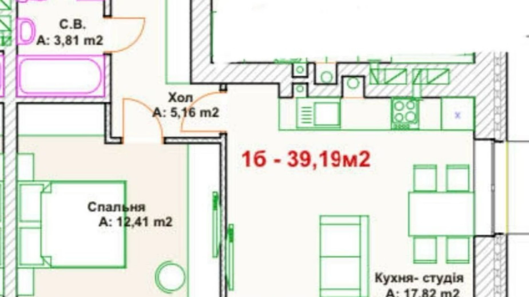 Продається 1-кімнатна квартира 39 кв. м у Ірпені, вул. Троїцька, 15