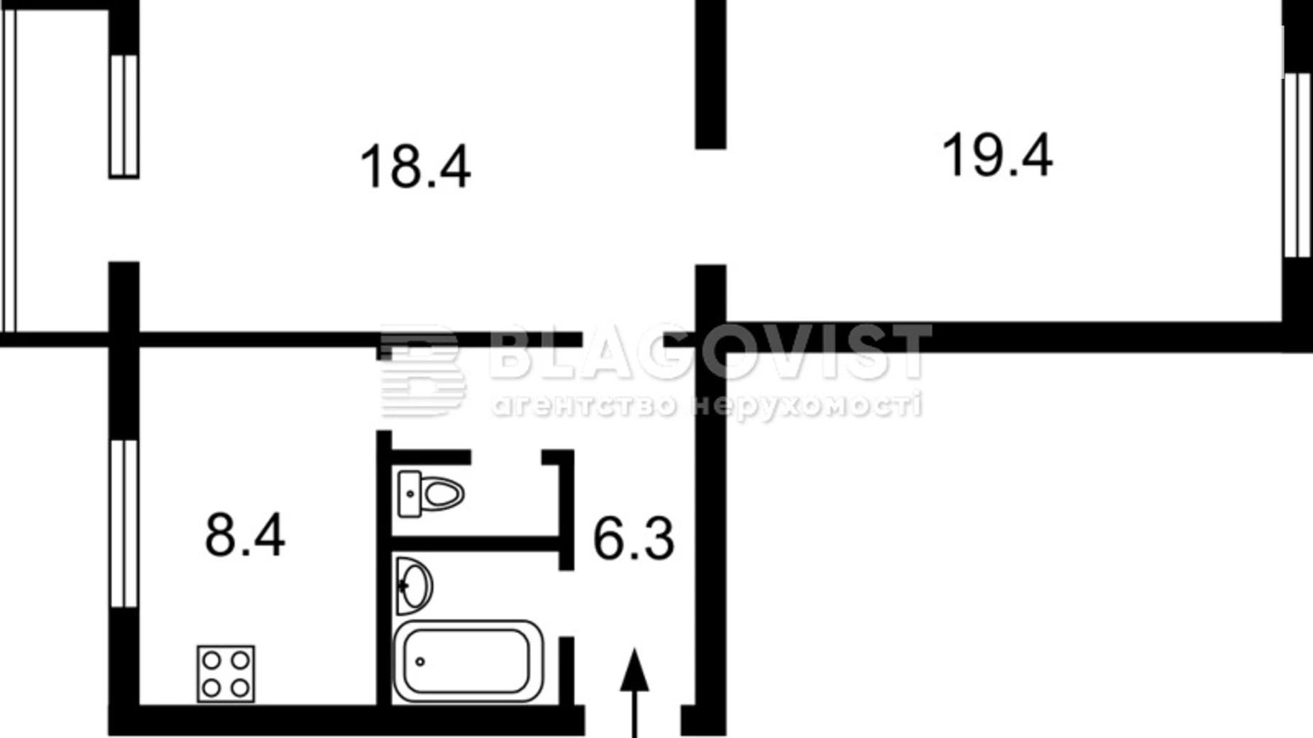 Продается 2-комнатная квартира 56.7 кв. м в Киеве, бул. Николая Михновского(Дружбы Народов), 21