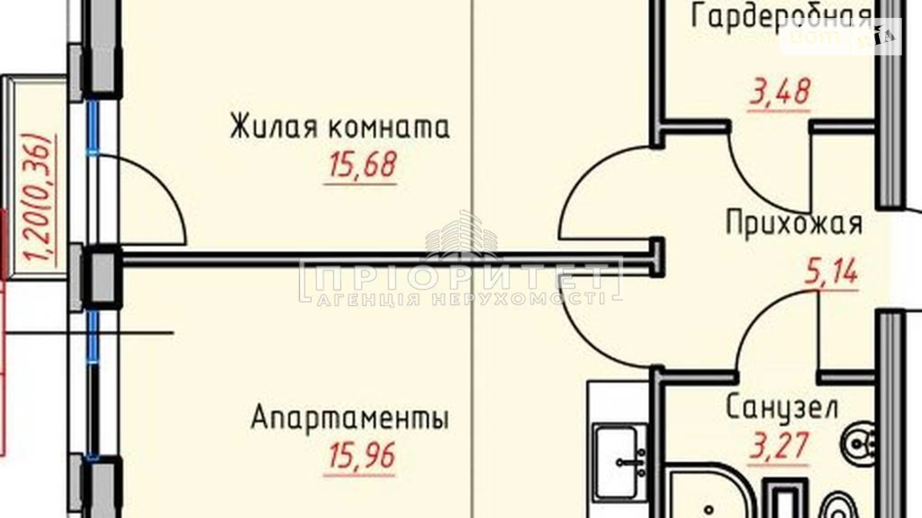 Продається 1-кімнатна квартира 42.3 кв. м у Одесі, вул. Дачна - фото 2