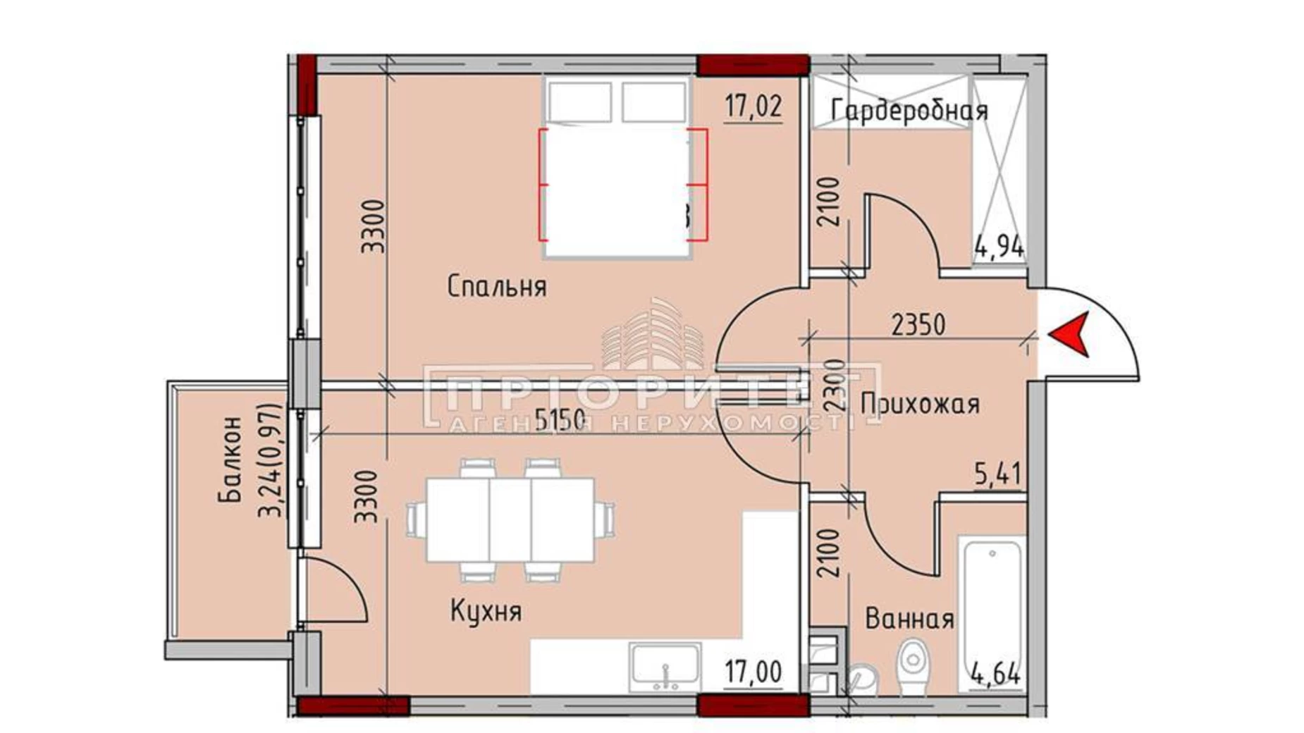 Продається 1-кімнатна квартира 51.9 кв. м у Одесі, пров. Маячний - фото 2
