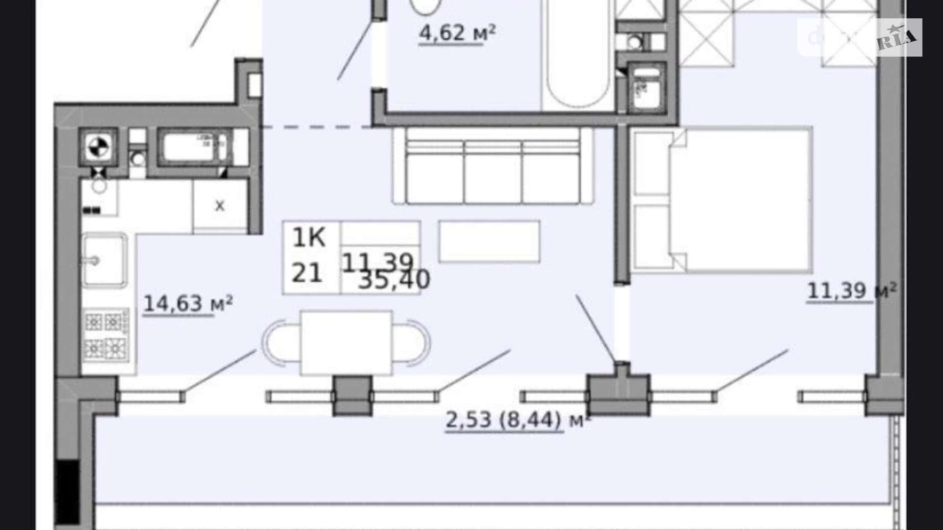 Продается 1-комнатная квартира 35 кв. м в Львове, ул. Орлика, 1 - фото 3