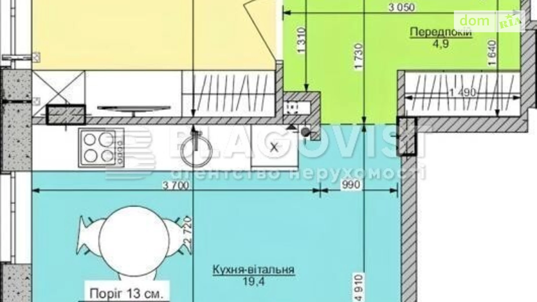 Продается 1-комнатная квартира 45 кв. м в Киеве, бул. Тадея Рыльского, 5