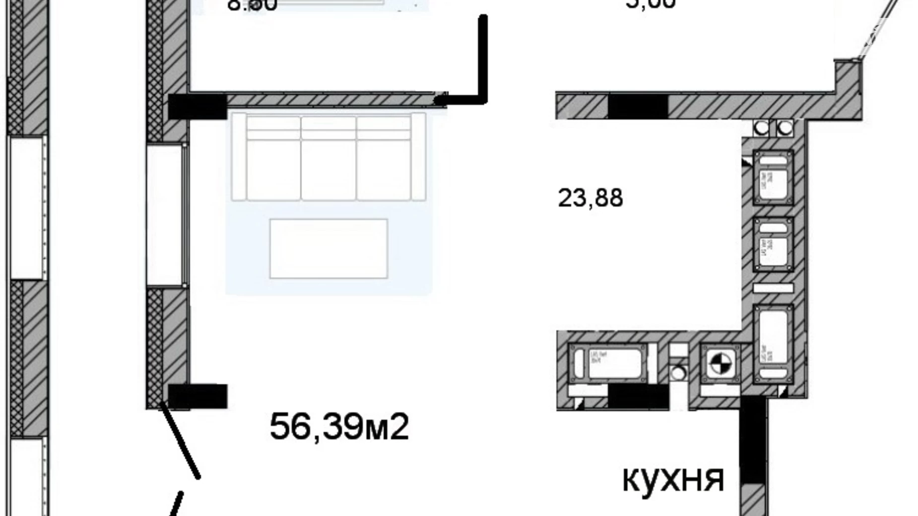 Продається 2-кімнатна квартира 56.4 кв. м у Львові, вул. Стрийська, 322 - фото 5