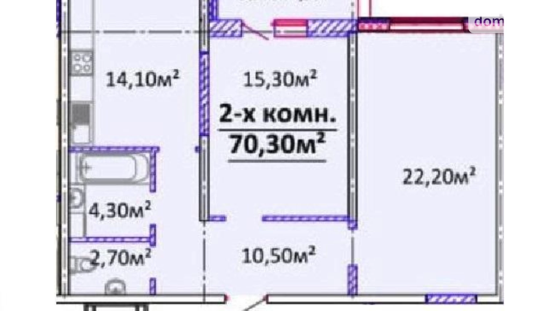 Продается 2-комнатная квартира 70 кв. м в Одессе, просп. Гагарина, 9/3