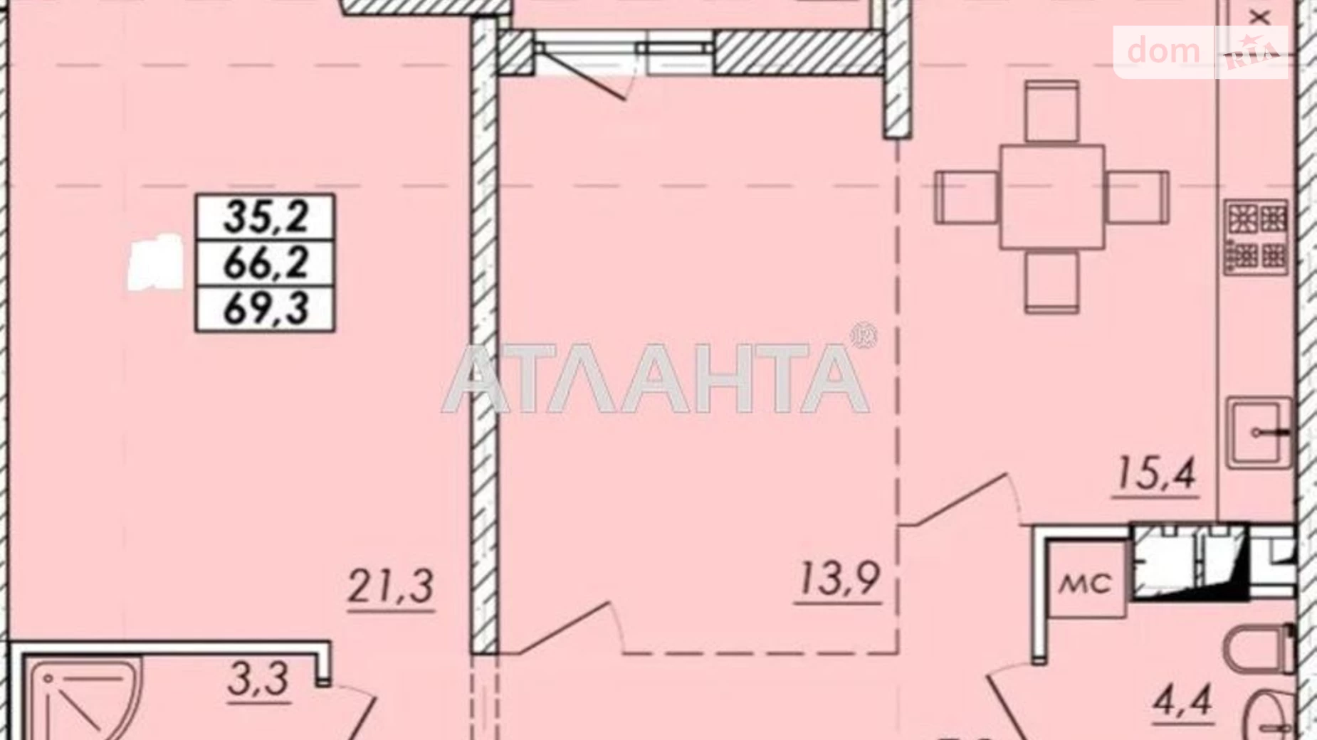 Продається 2-кімнатна квартира 69.3 кв. м у Одесі, вул. Прохоровська