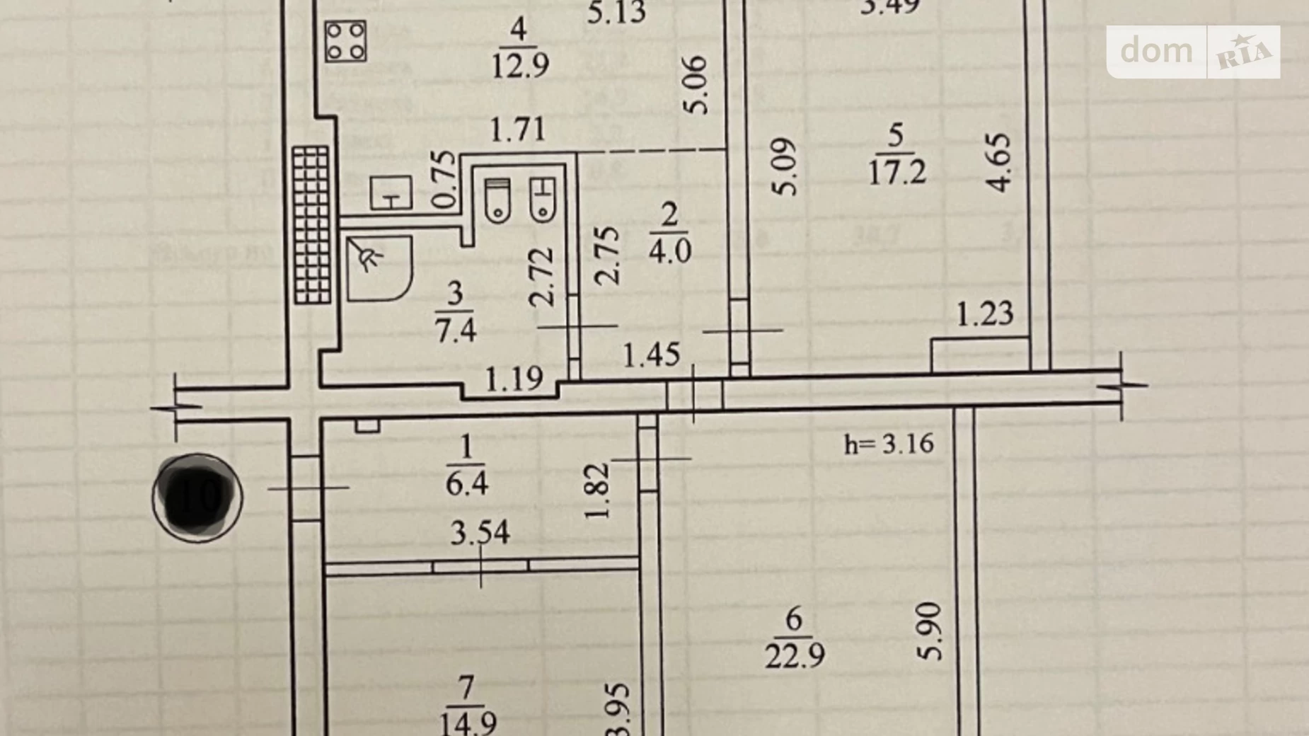 Продается 3-комнатная квартира 89 кв. м в Днепре, ул. Грушевского Михаила