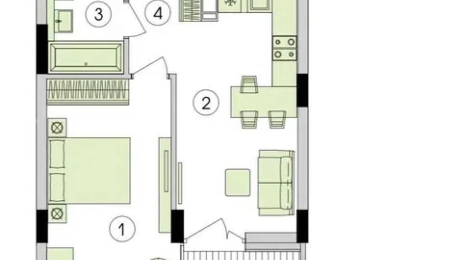 Продается 1-комнатная квартира 47 кв. м в Подгорцах, ул. Парковая, 19