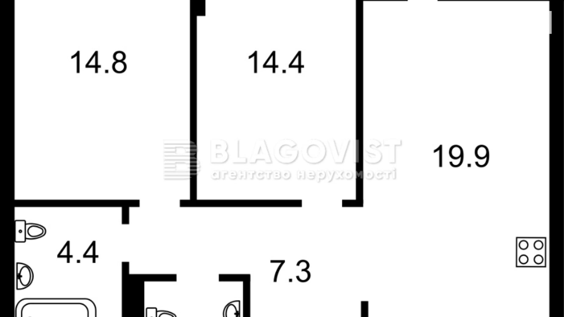 Продается 2-комнатная квартира 70 кв. м в Киеве, ул. Виктора Некрасова(Северо-Сырецкая), 8