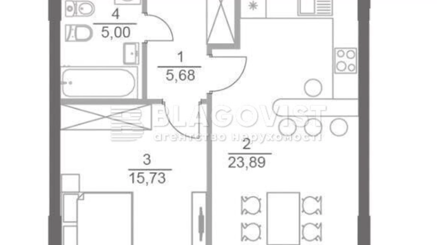 Продается 1-комнатная квартира 52 кв. м в Киеве, ул. Николая Пимоненко, 21