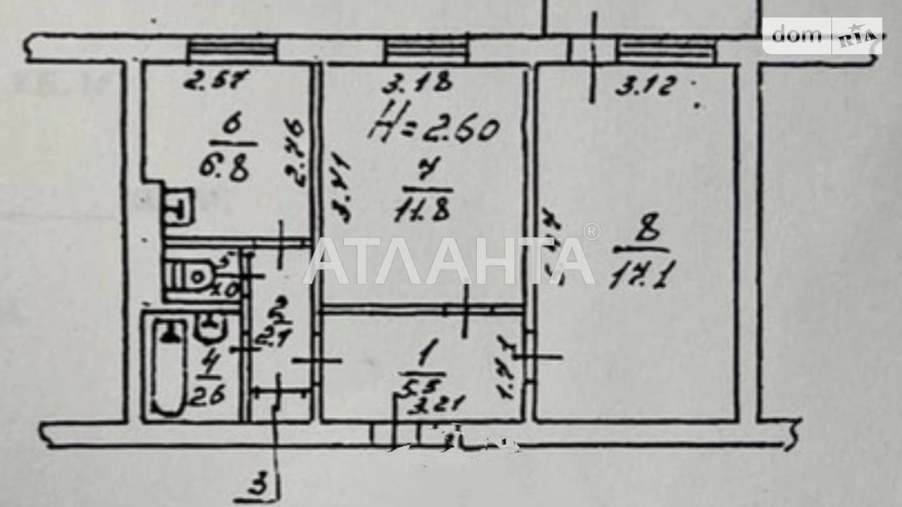 Продается 2-комнатная квартира 51.5 кв. м в Черноморске, ул. Лазурная(Гайдара) - фото 2