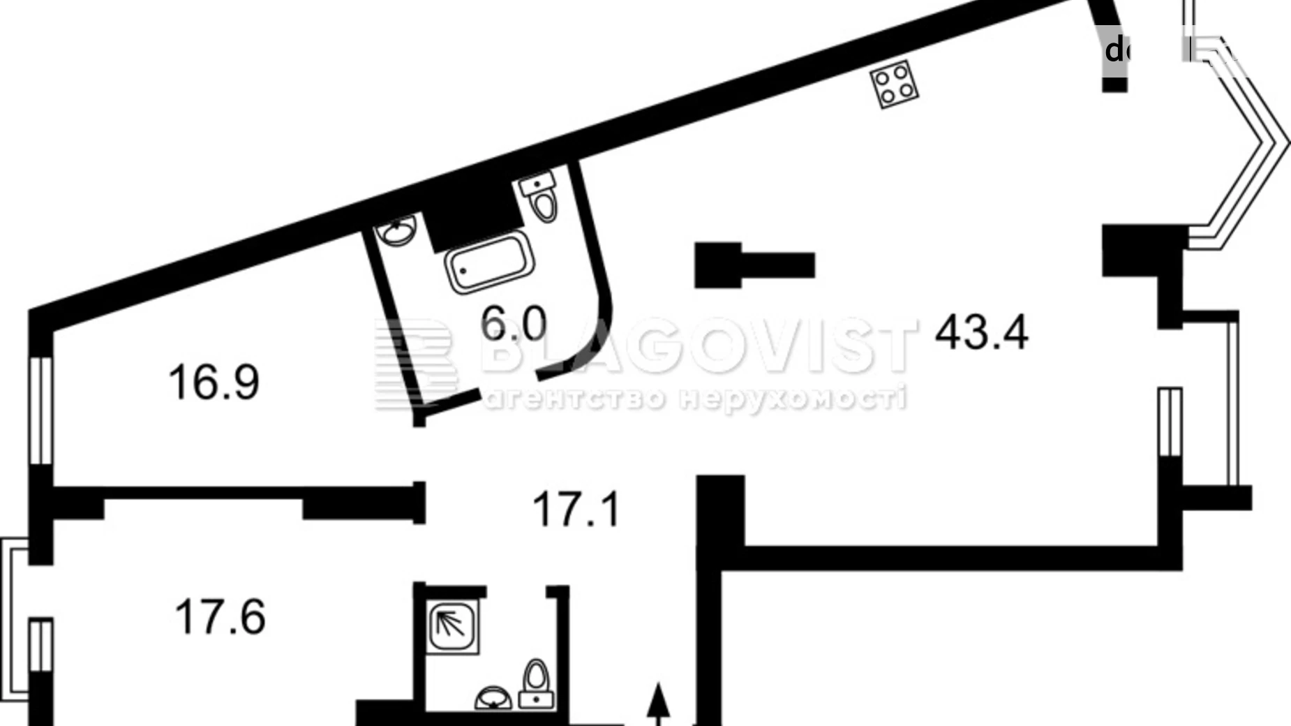 Продается 4-комнатная квартира 118 кв. м в Киеве, ул. Богдана Хмельницкого, 58А