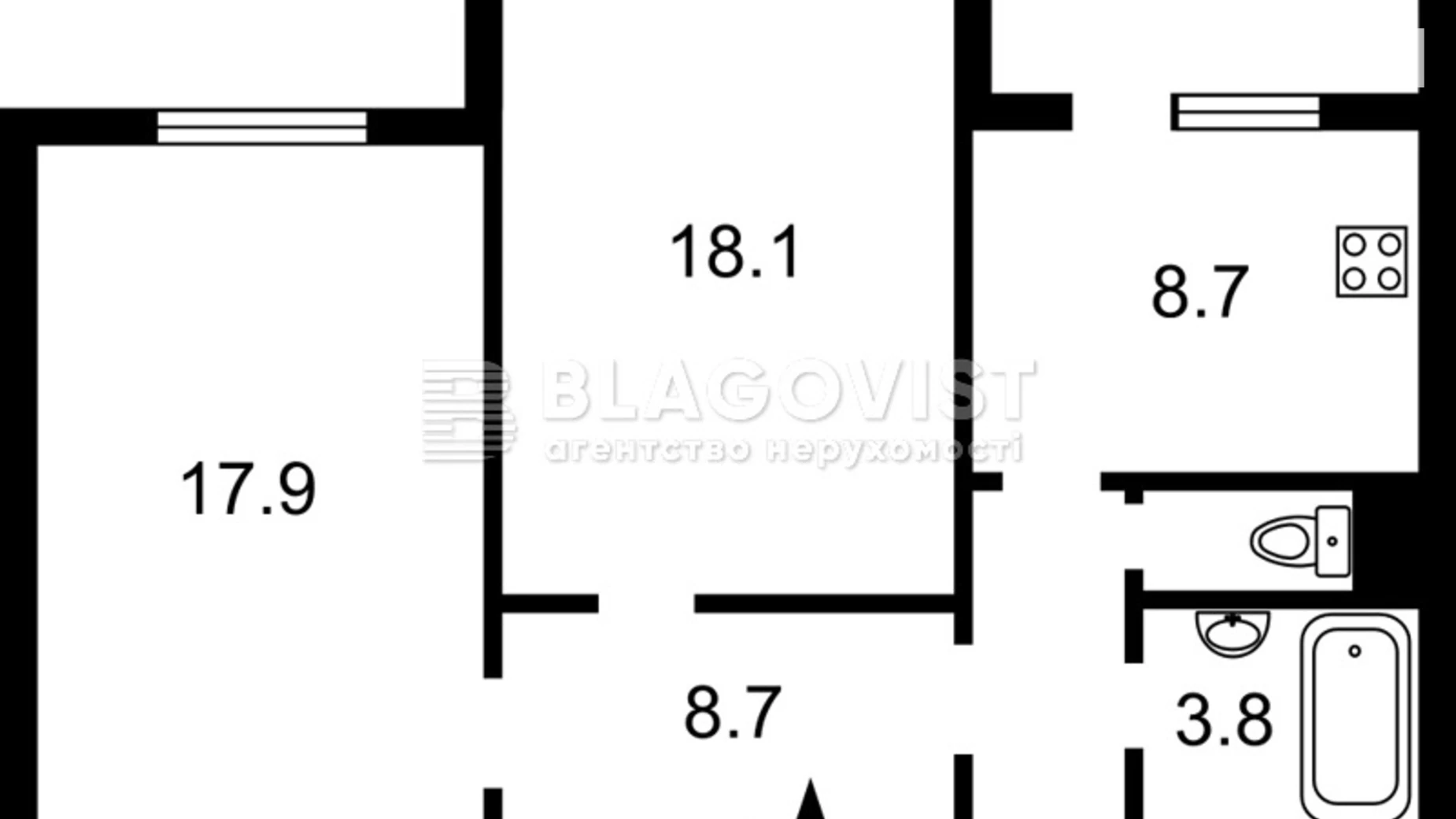 Продается 2-комнатная квартира 61 кв. м в Киеве, ул. Сергeя Данченко, 28